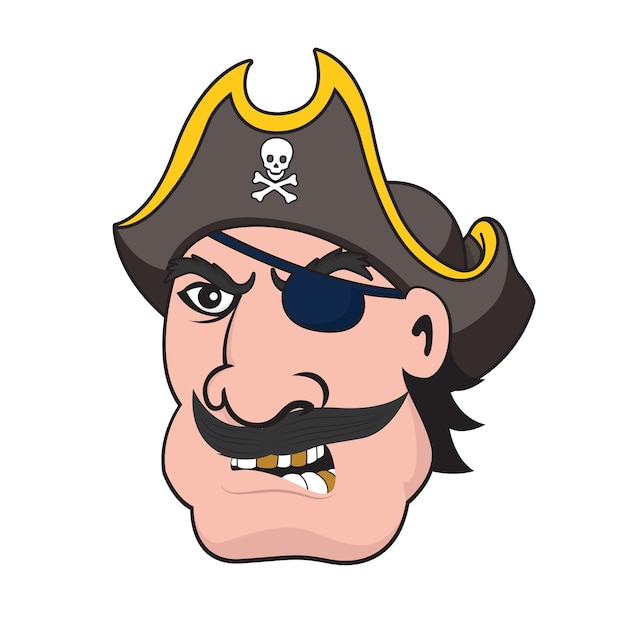 Vettore clipart vettoriali faccia divertente pirata