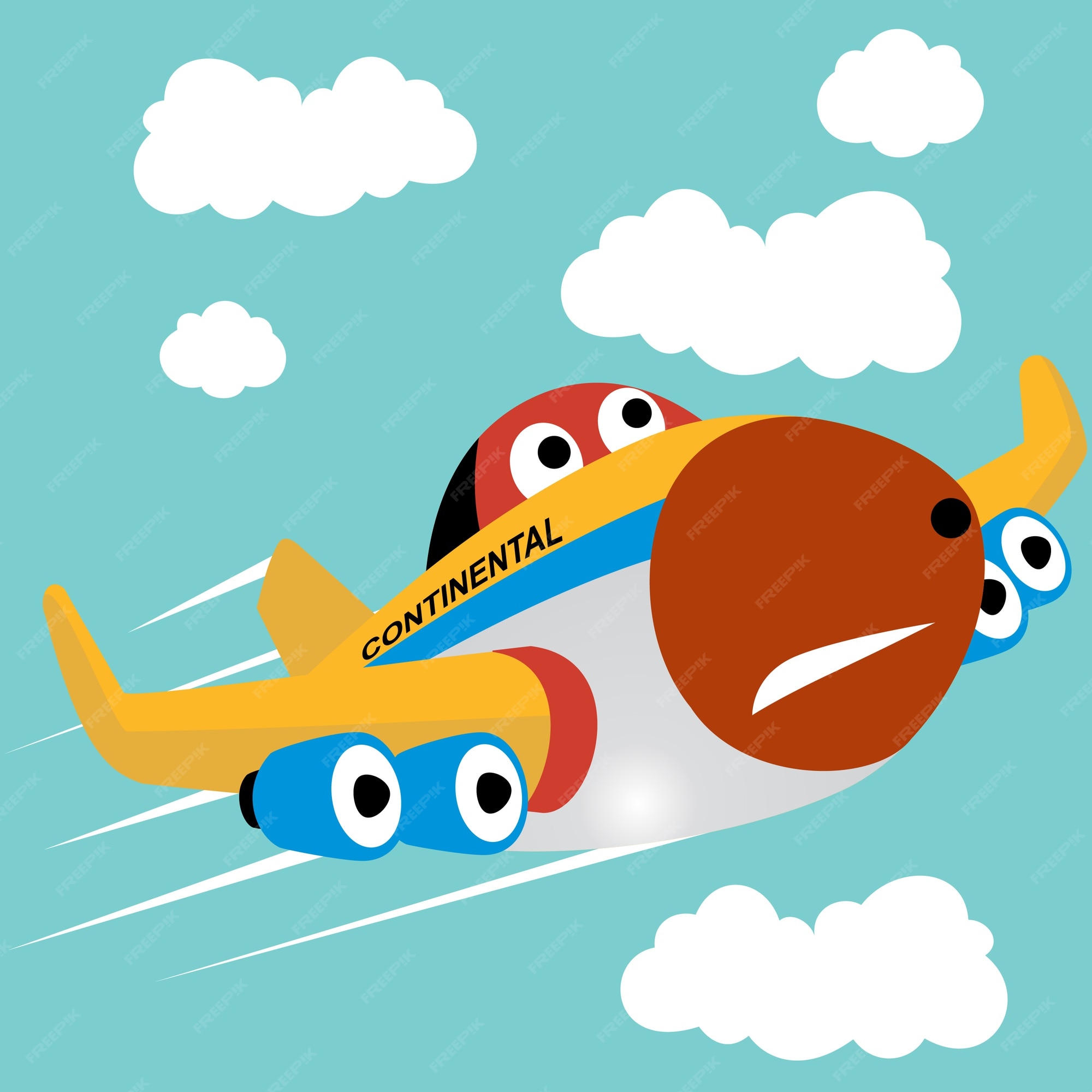 Premium Vector | Funny plane cartoon Premium Vector | Funny plane cartoon