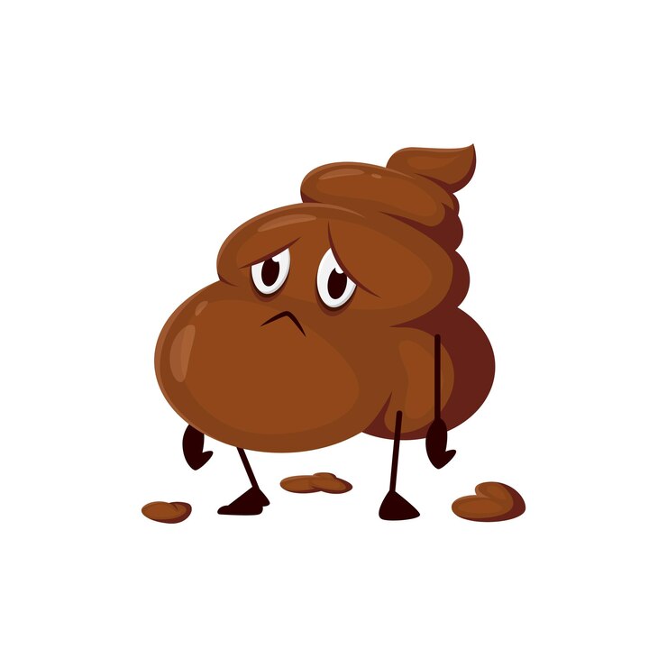 Vector funny poo excrement cartoon sad poop feces emoji