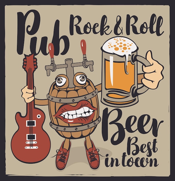 funny poster for rock roll pub