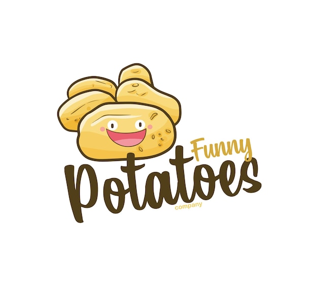 Modello di logo aziendale di patate divertenti