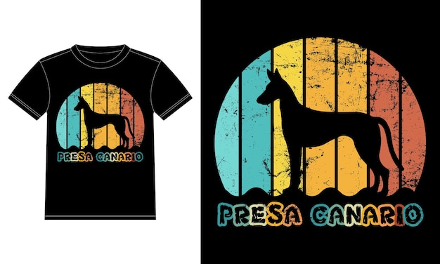 Divertente presa canario vintage retro sunset silhouette regali amante dei cani proprietario di cani t-shirt essenziale