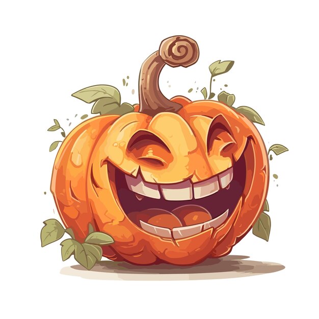 Vector funny pumpkin character vector illustration