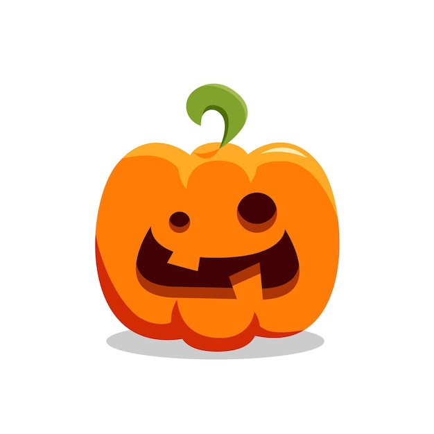 Funny pumpkin for halloween. Festive design element. Pumpkin with a funny face. Autumn concept