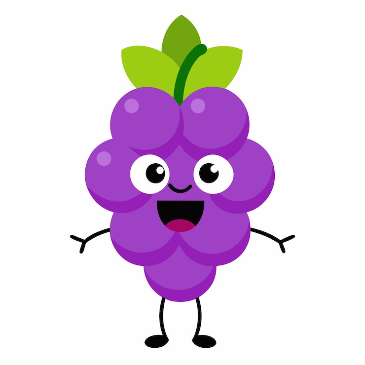 Vector a funny purple grape smiley vector illustration