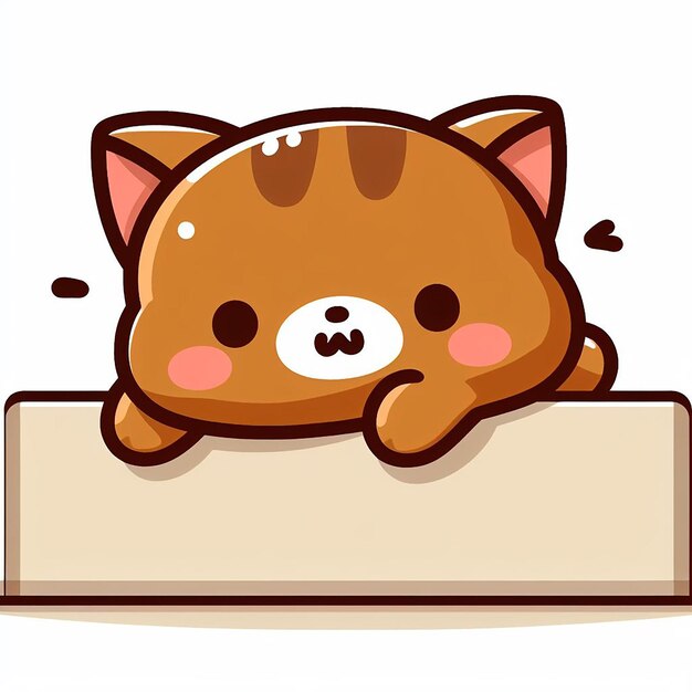 Vector funny pussy kitty cat character in kawaii cartoon style