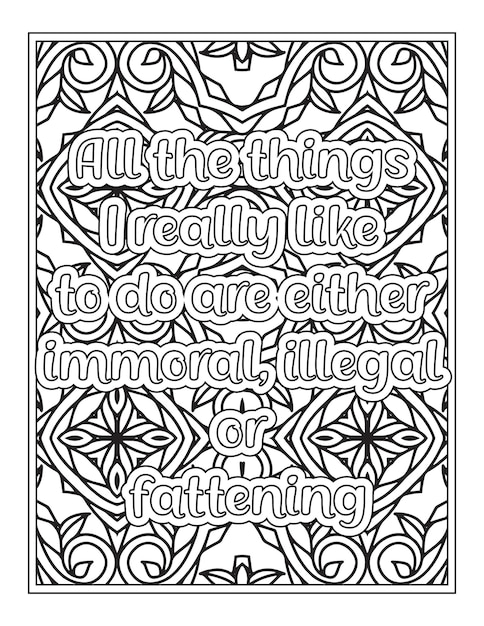 Funny Quotes Coloring Page For KDP interior