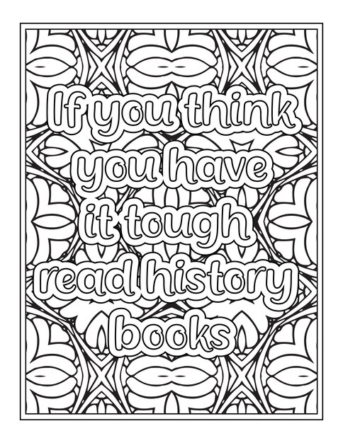 Vector funny quotes coloring page for kdp interior