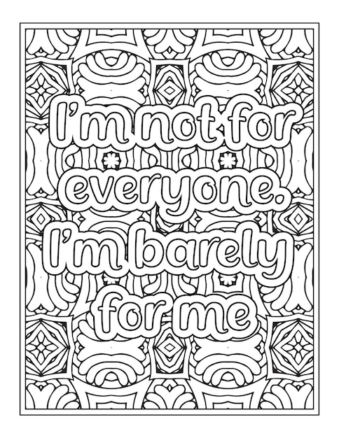 Funny quotes coloring page for kdp interior