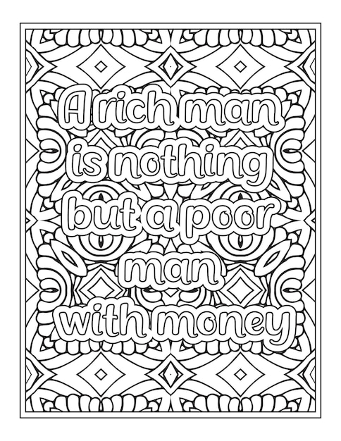 Vector funny quotes coloring page for kdp interior