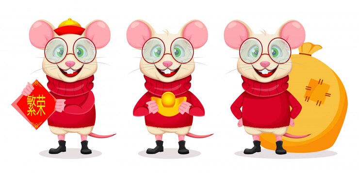 Vector funny rat at merry christmas