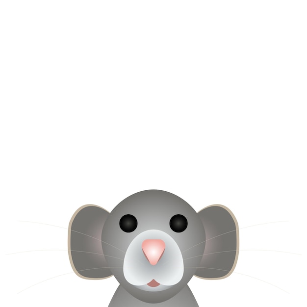 Funny rat mouse the symbol of 2020 Gray animal with tail