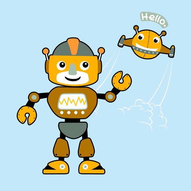 Funny robots cartoon vector