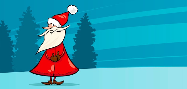 재미있는 산타 클로스 만화 카드