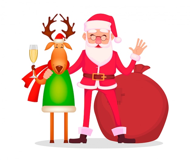 Funny santa claus character in glasses