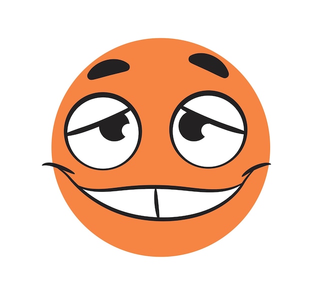 Vector funny satisfied emoticon