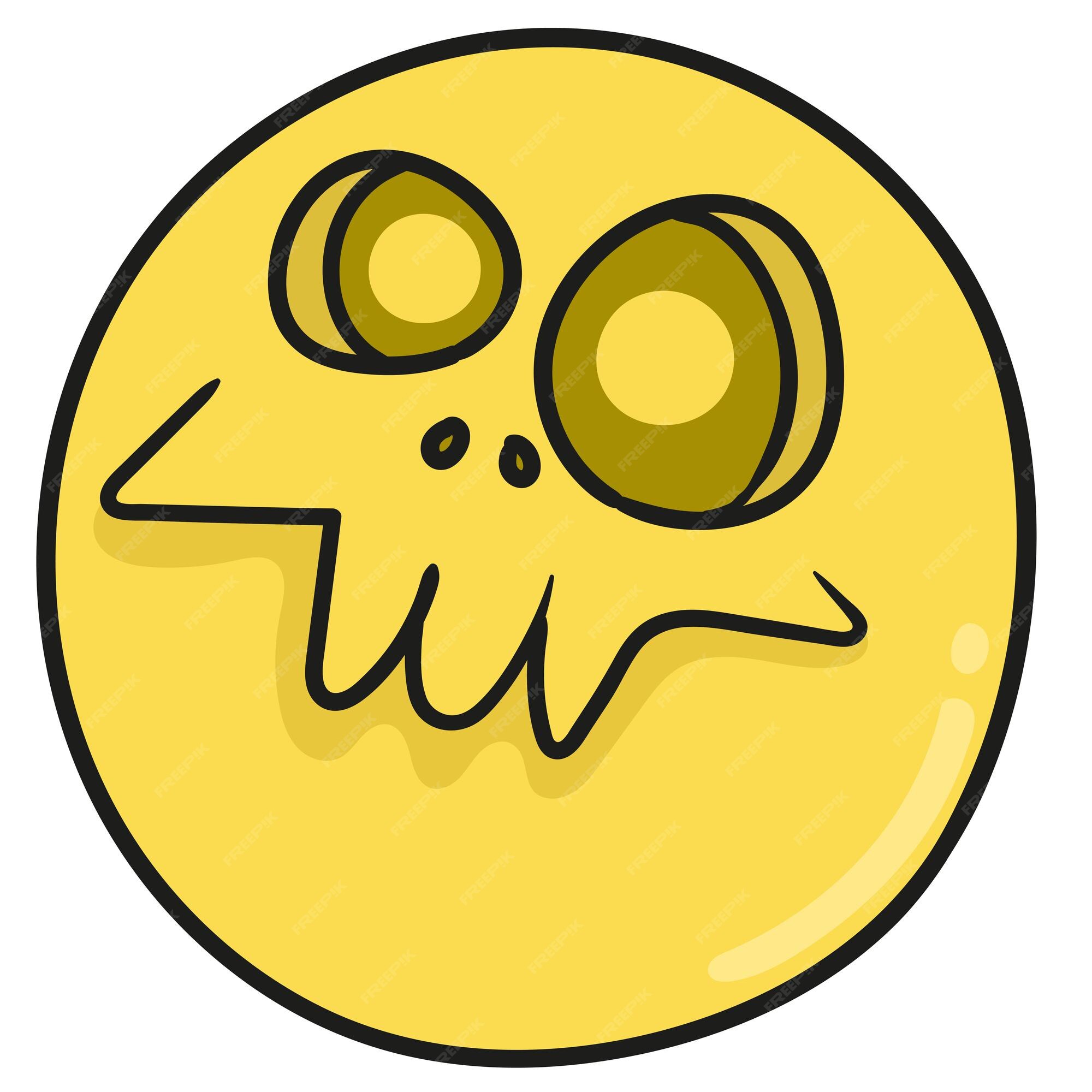 Scared Funny Face Cartoon Emoji - Funny Face - Sticker