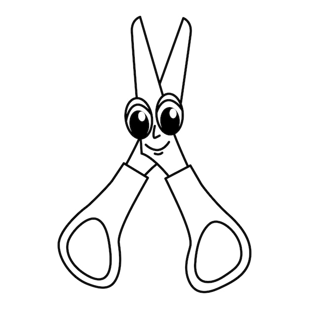 Funny scissors cartoon vector illustration