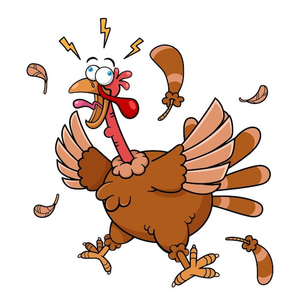 Funny Screaming Turkey Cartoon Character