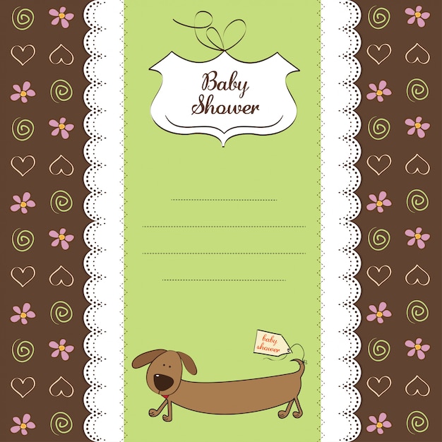 Funny shower card with long dog