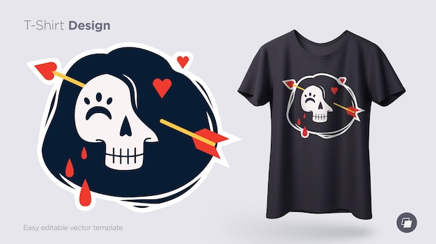 Funny skeleton illustration. print on t-shirts, sweatshirts and souvenirs. vector