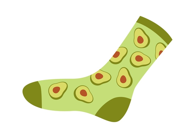 Funny Socks with avocado Vector illustration