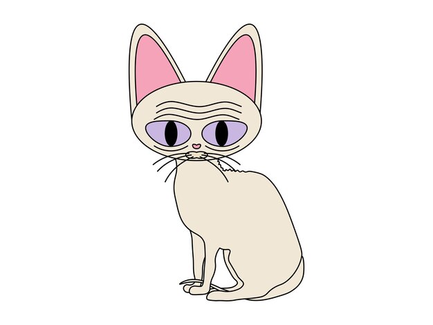 Funny sphinx cat doodle cartoon