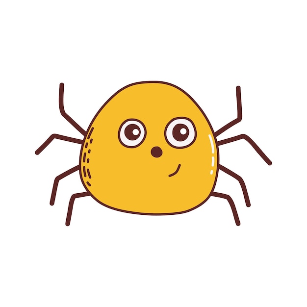 Funny spider elemento di halloween dolcetto o scherzetto concetto illustrazione vettoriale in stile disegnato a mano