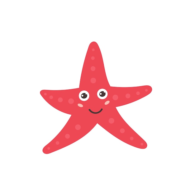 Funny starfish pink smiling