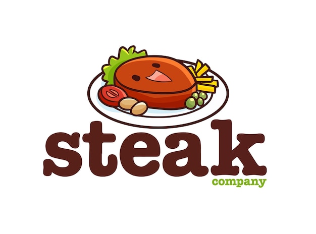 Funny Steak company logo template