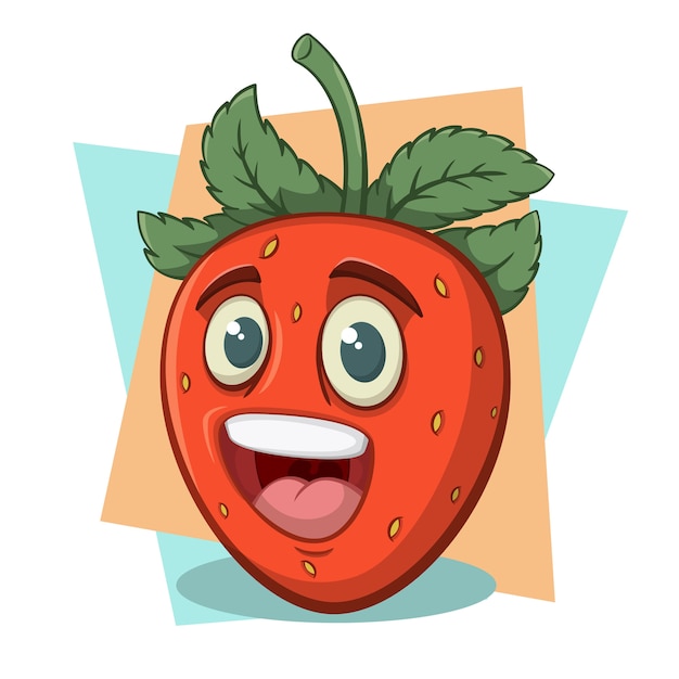 funny strawberry cartoon character