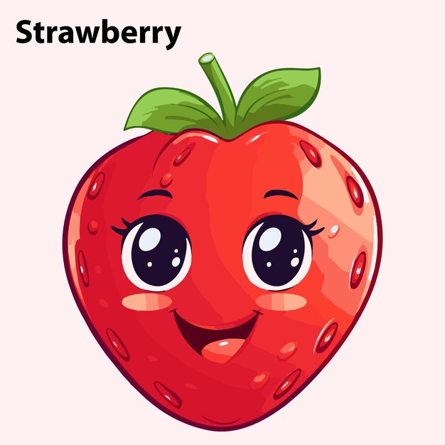 Funny Strawberry mascot vector illustration