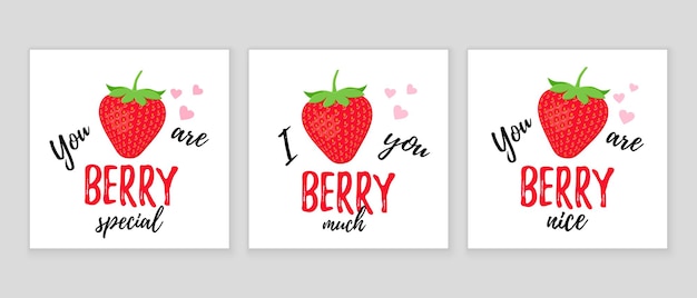 Funny strawberry slogan. quote with strawberry. cute love pun. vector illustration.