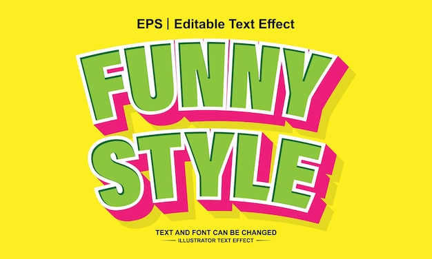 Funny style editable text effect