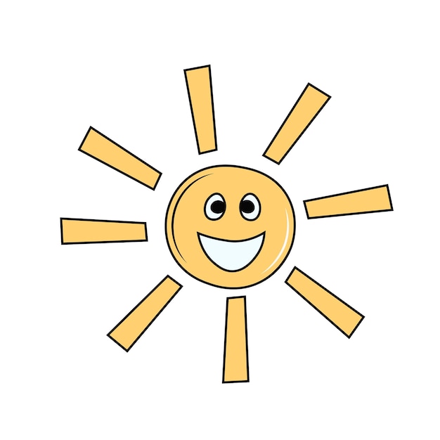 Funny sun character vector illustration