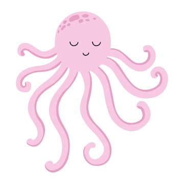 Kawaii Estilo Feminino Rosa 3D Dos Desenhos Animados Octopus