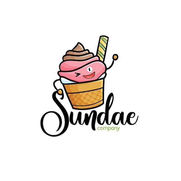 Funny sundae company logo template