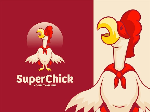 Funny superchic mascot vector template