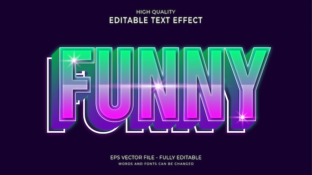 Vector funny text effect, editable  cartoon text style effect.