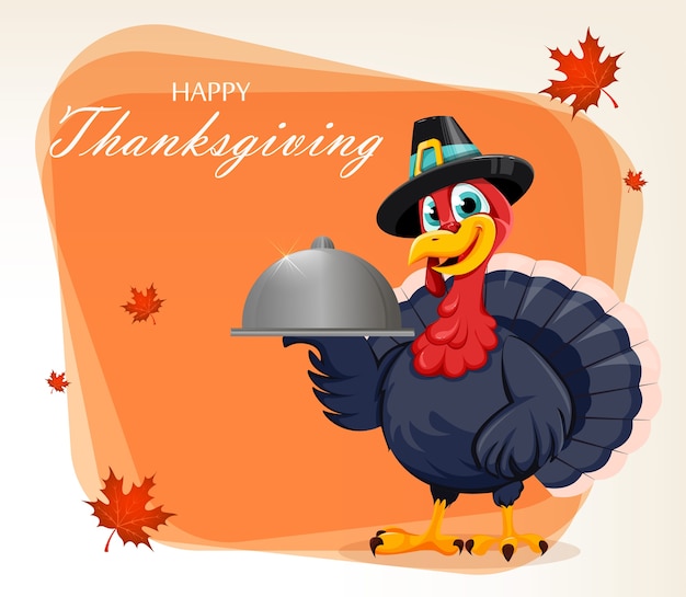 Funny Thanksgiving Turkey bird cartoon character