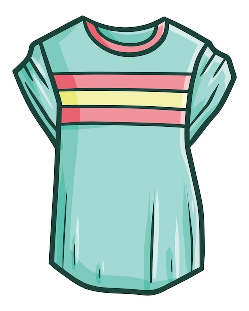 Premium Vector | Funny tosca green female's shirt cartoon illustration