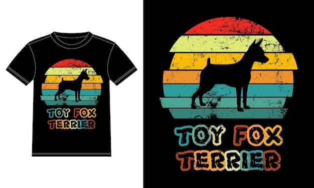 Funny Toy Fox Terrier Vintage Retro Sunset Silhouette Gifts Dog Lover Dog Owner Essential T-Shirt