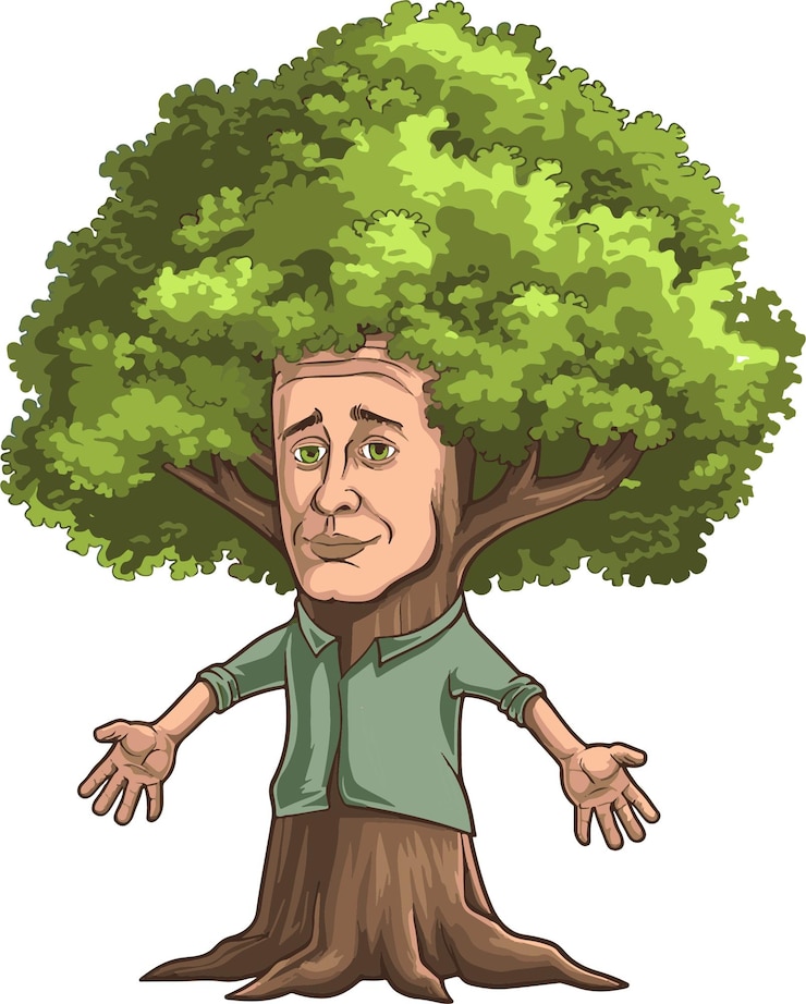 Vector funny tree cartoon vector illustration tree vector art