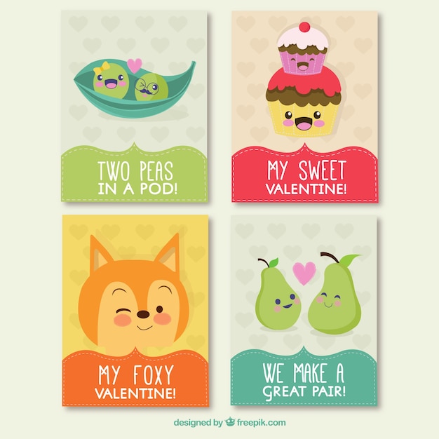 Vector funny valentine day cards