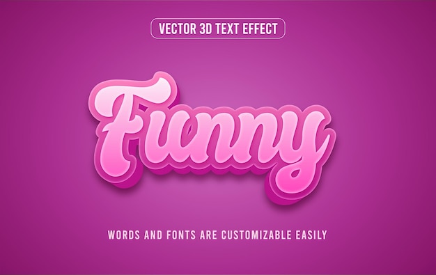 Funny violet 3d editable text style effect