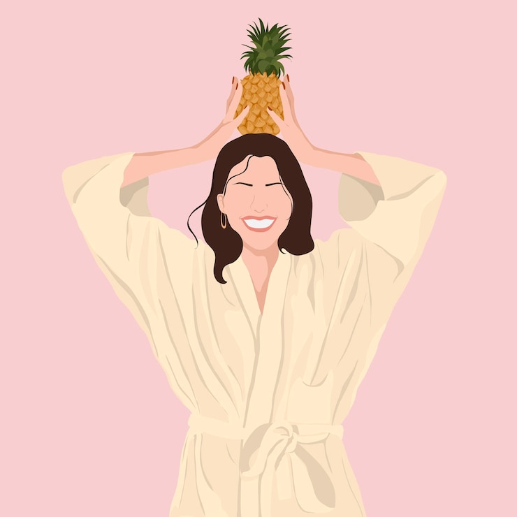Vector funny woman collage element vector illustration