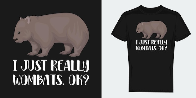 Funny Wombats lover vector design graphics for tshirt prints