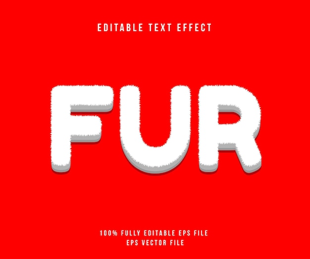 Fur editable text effect logo