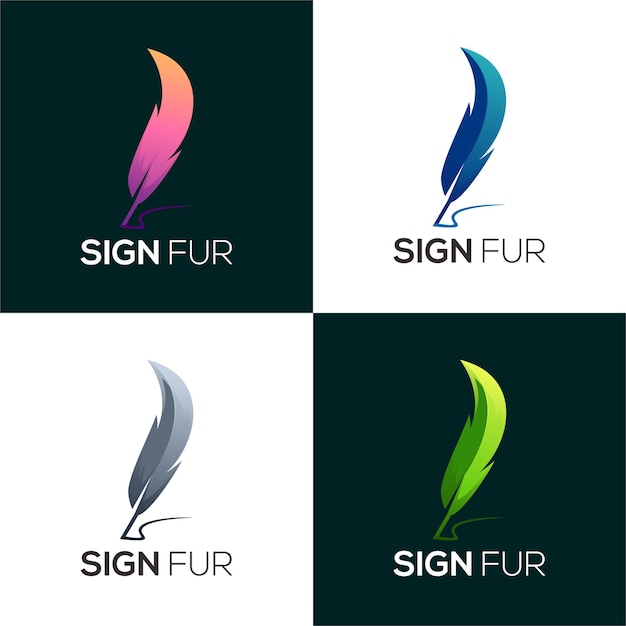 Vector fur sign logo template