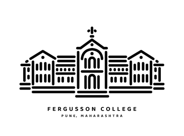 Векторная графическая иллюстрация furgusson collage pune